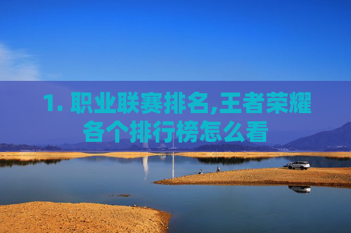1. 职业联赛排名,王者荣耀各个排行榜怎么看